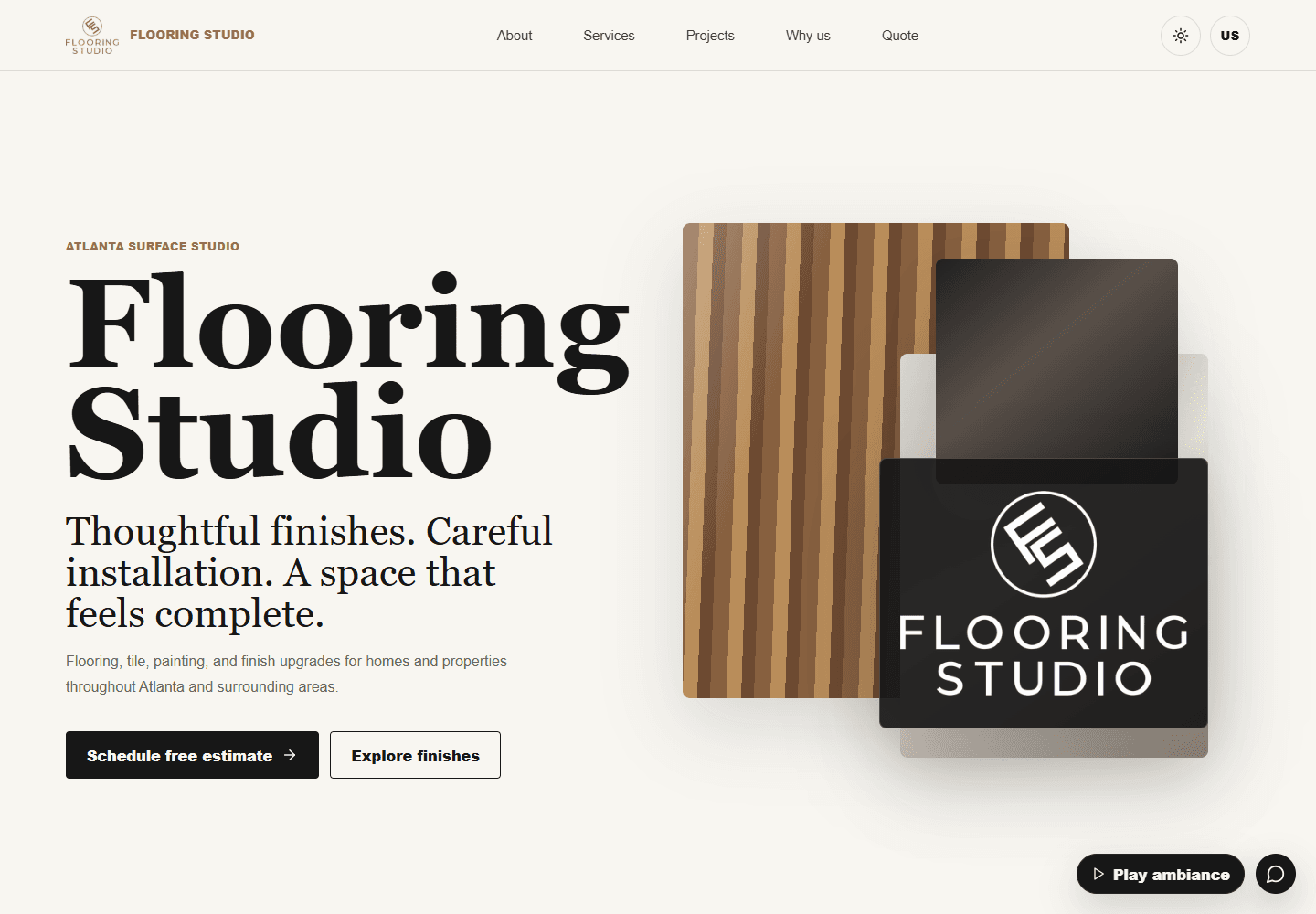 Flooring Studio live homepage